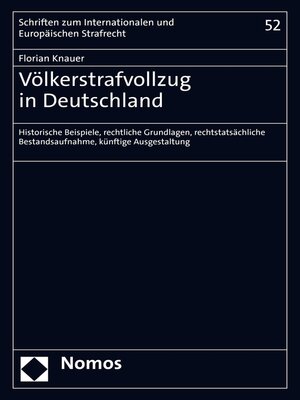 cover image of Völkerstrafvollzug in Deutschland